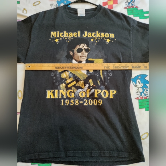 2009 memorial Michael Jackson t-shirt glitter print size medium - Picture 5 of 5